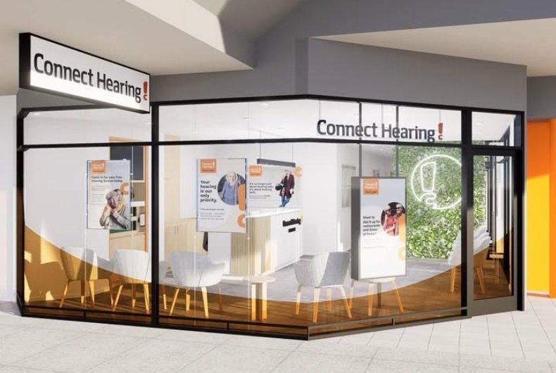 Hearing clinic shopfront fit-out with illuminated signage
